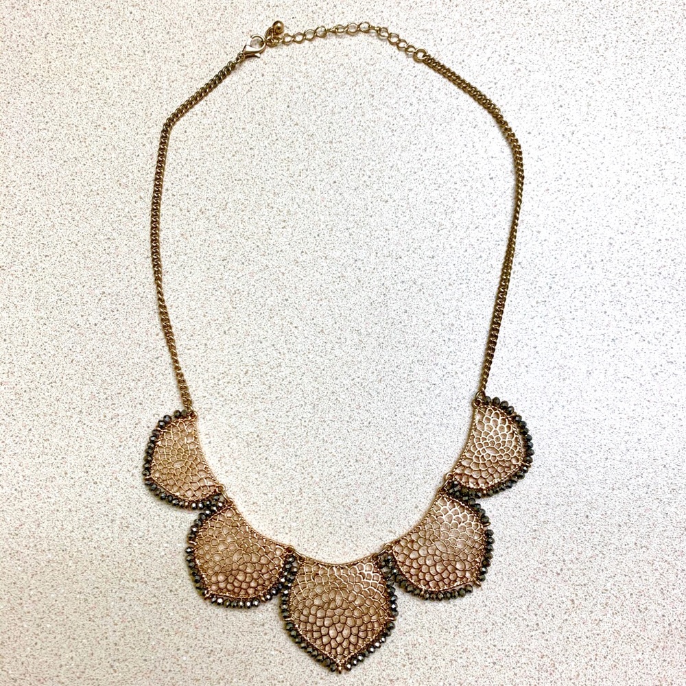 Gold Beaded Statement Necklace